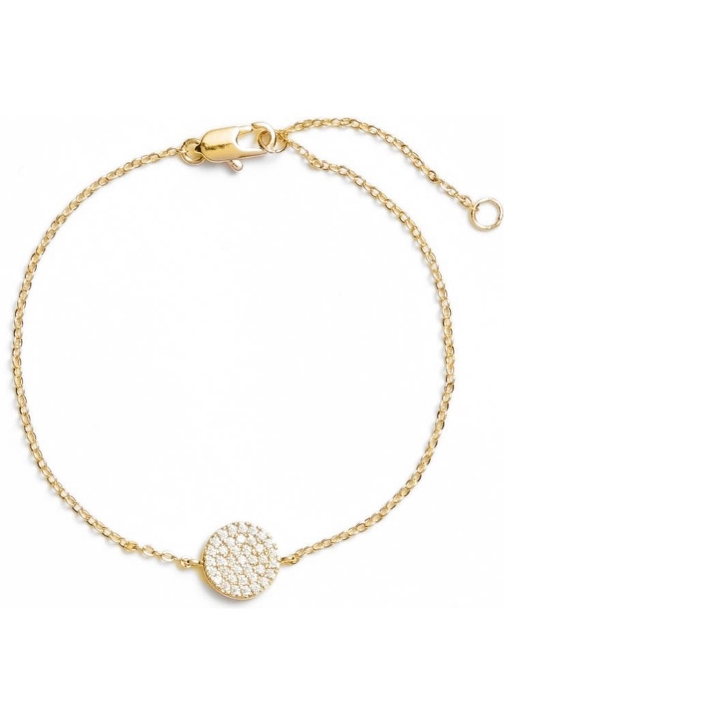 Set of 2 pave disc bracelets